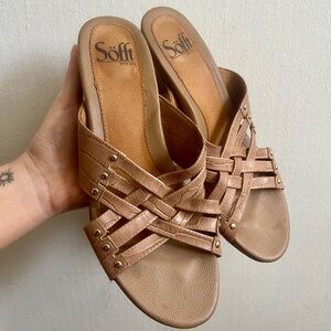 Vintage Braided Tan Heels